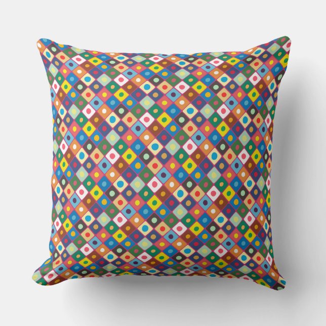 Abstract Pattern 220524 (Rotated 45 degrees) Throw Pillow (Front)