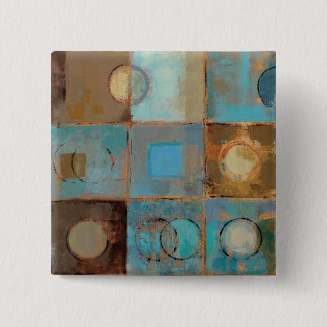 Abstract Pattern 2 Inch Square Button (Front)