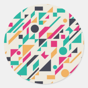 Abstract pattern 3 classic round sticker