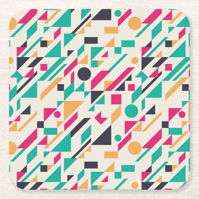 Abstract pattern 3 square paper coaster (Front)