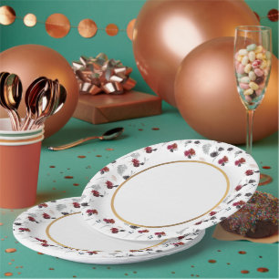 Abstract pattern anniversary party  paper plate