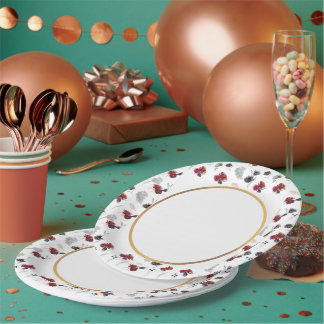 Abstract pattern anniversary party paper plate