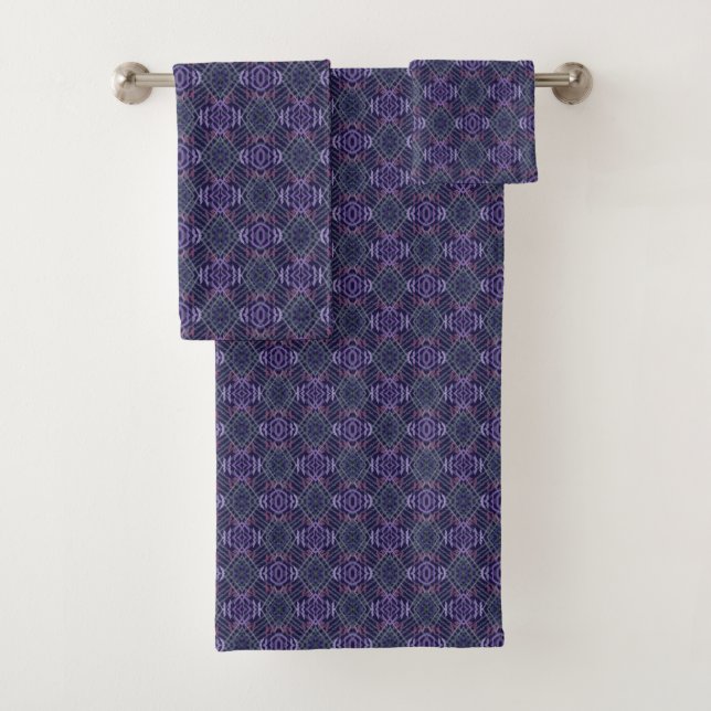 Abstract Pattern Art Of Watercolor Brushstrokes Bath Towel Set (Insitu)