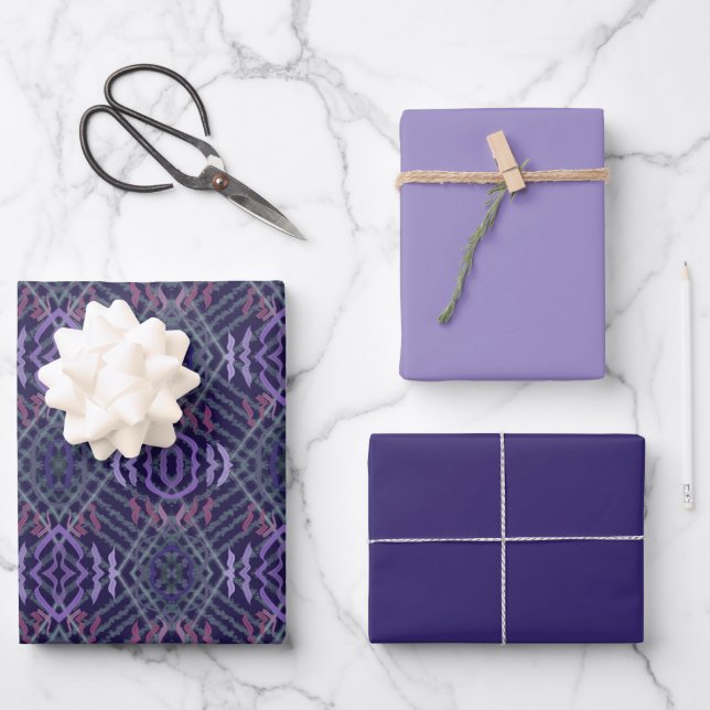 Abstract Pattern Art Of Watercolor Brushstrokes Wrapping Paper Sheet (Front)