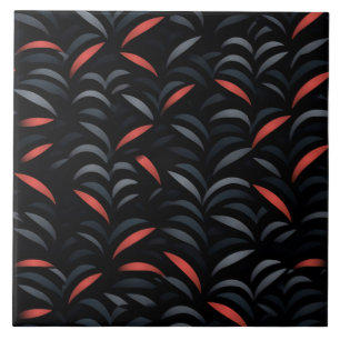 Abstract Pattern, Black and Red, Seamless Tile