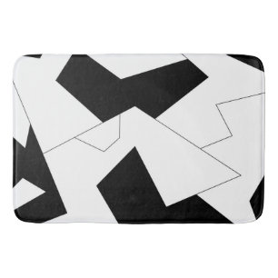 Abstract pattern -  black and white bath mat