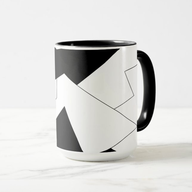 Abstract pattern - black and white mug (Front Right)
