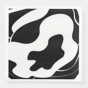 Abstract pattern - black and white napkin
