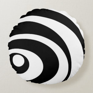 Abstract pattern - black and white. round pillow