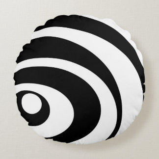 Abstract pattern - black and white. round pillow