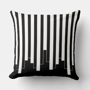 Abstract pattern - black and white throw pillow