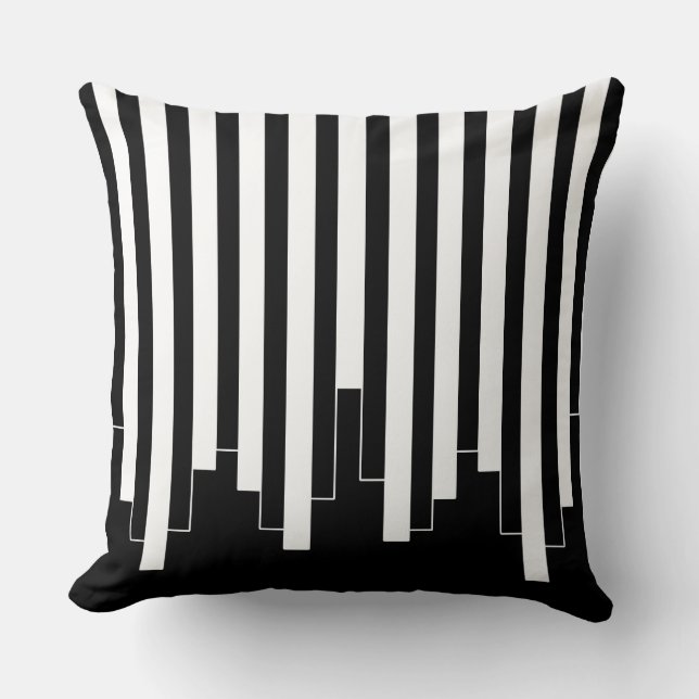 Abstract pattern - black and white throw pillow (Front)