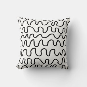 Abstract Pattern Black and White Throw Pillow