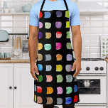 Abstract Pattern Black Apron<br><div class="desc">This apron is decorated with a colourful watercolor abstract pattern on a black background.
Suitable for men or women.
Because we create our artwork you won’t find this exact design from other designers.
Original Watercolor © Michele Davies.</div>