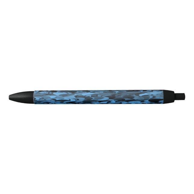 Abstract Pattern Blue Black Ink Pen (Front)