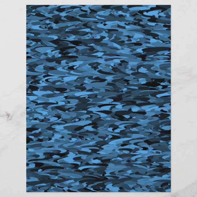 Abstract Pattern Blue Black Letterhead (Front)