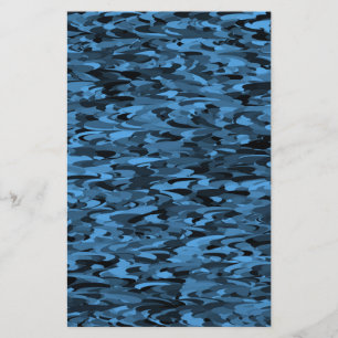 Abstract Pattern Blue Black Stationery