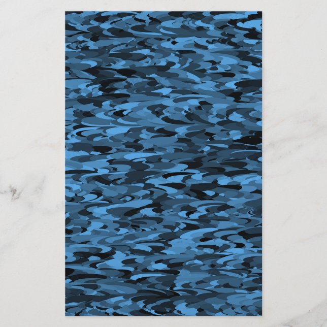 Abstract Pattern Blue Black Stationery (Front)