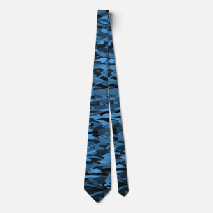 Abstract Pattern Blue Black Tie