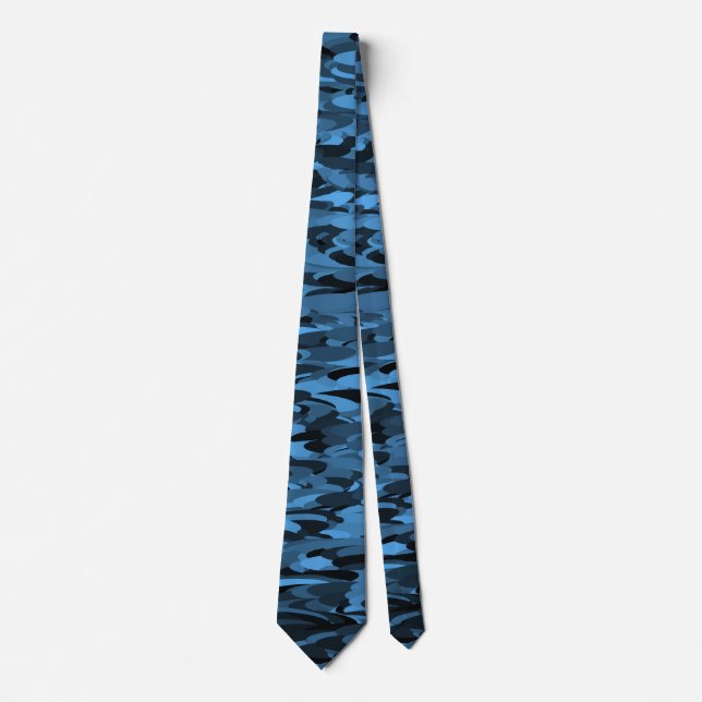 Abstract Pattern Blue Black Tie (Front)