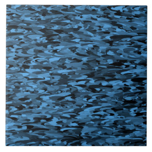 Abstract Pattern Blue Black Tile