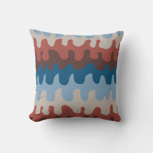 Abstract Pattern Blues and Browns Throw Pillow