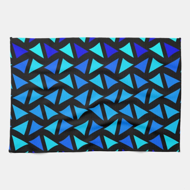 Abstract Pattern Blues Kitchen Towel (Horizontal)