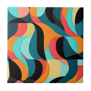 Abstract Pattern Colorful RETRO Mid Century Modern Tile
