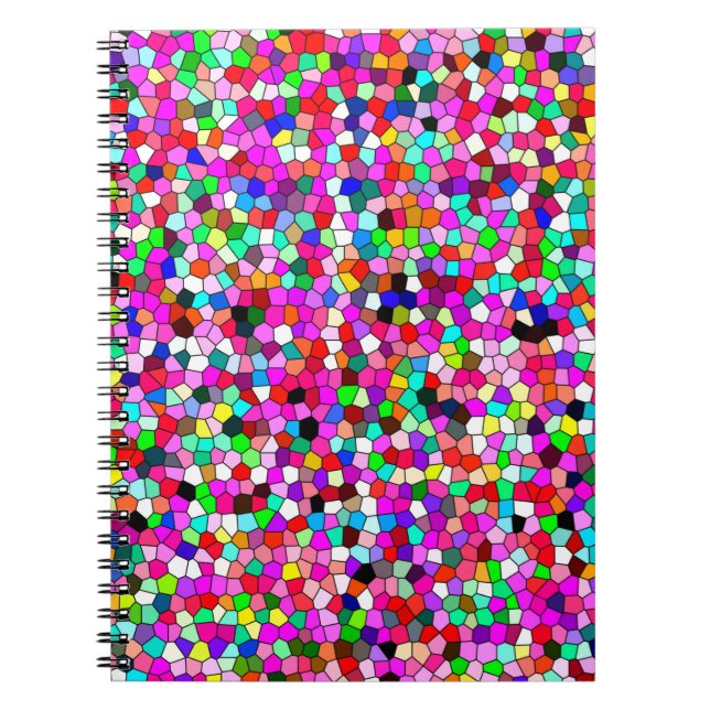 abstract pattern, coloured mosaic wallpaper, geome notebook (Front)