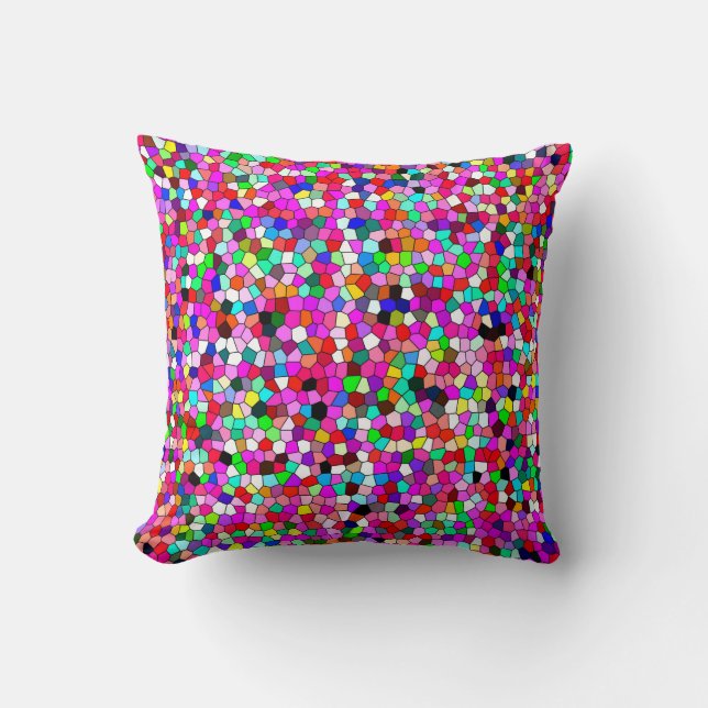 abstract pattern, coloured mosaic wallpaper, geome throw pillow (Front)