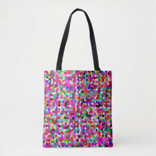 abstract pattern, coloured mosaic wallpaper, geome tote bag