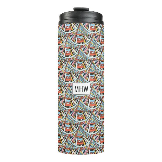 Abstract Pattern custom monogram tumbler (Front)