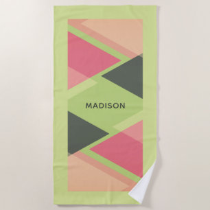 Abstract Pattern custom name beach towel