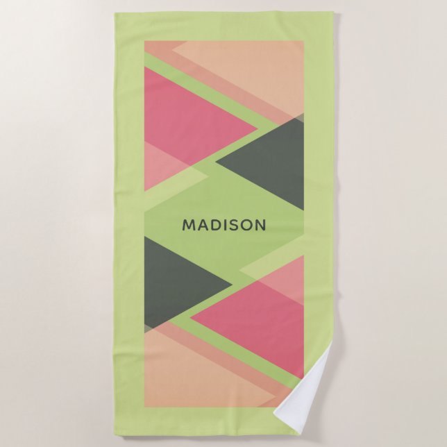 Abstract Pattern custom  name beach towel (Front)