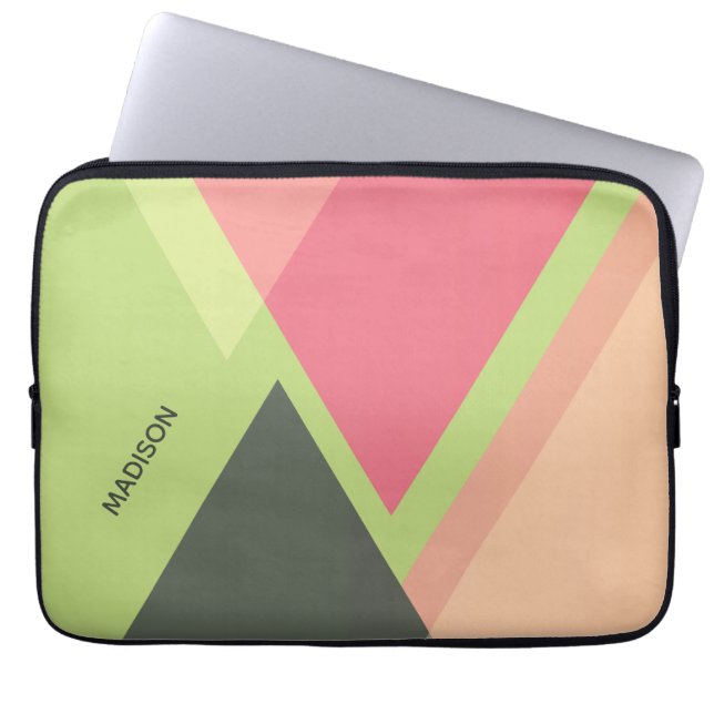 Abstract Pattern custom name laptop sleeves (Front)