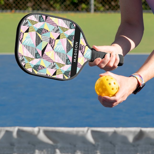 Abstract Pattern custom name Pickleball Paddle (Insitu)