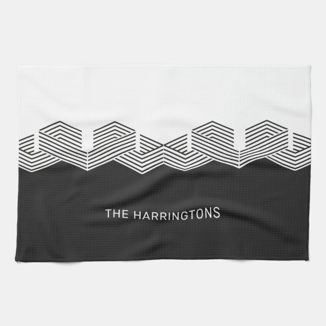 Abstract Pattern custom name / text Kitchen Towel (Horizontal)