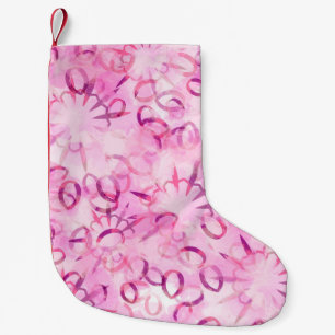 Abstract pattern ethnic design. Watercolor backgro Small Christmas Stocking