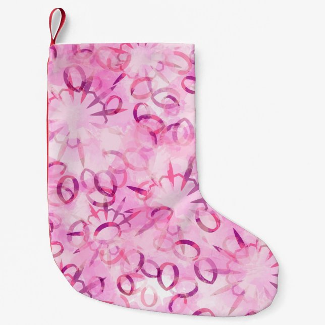 Abstract pattern ethnic design. Watercolor backgro Small Christmas Stocking (Front)