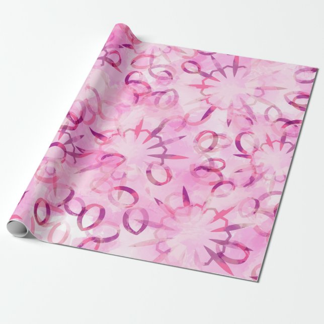 Abstract pattern ethnic design. Watercolor backgro Wrapping Paper (Unrolled)