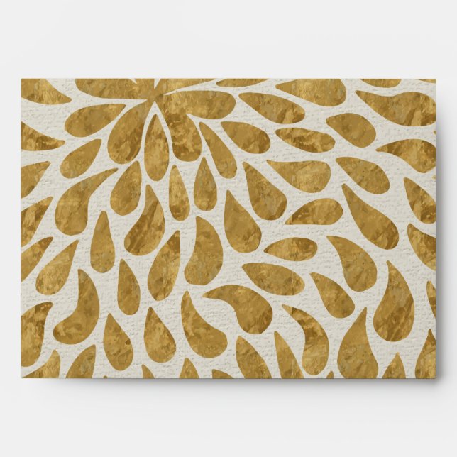 Abstract Pattern Floral Art Gold Envelope (Front)