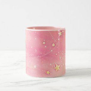 abstract pattern galaxy Two-Tone Coffee Mug