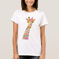 Abstract Pattern Giraffe Women's T Shirts