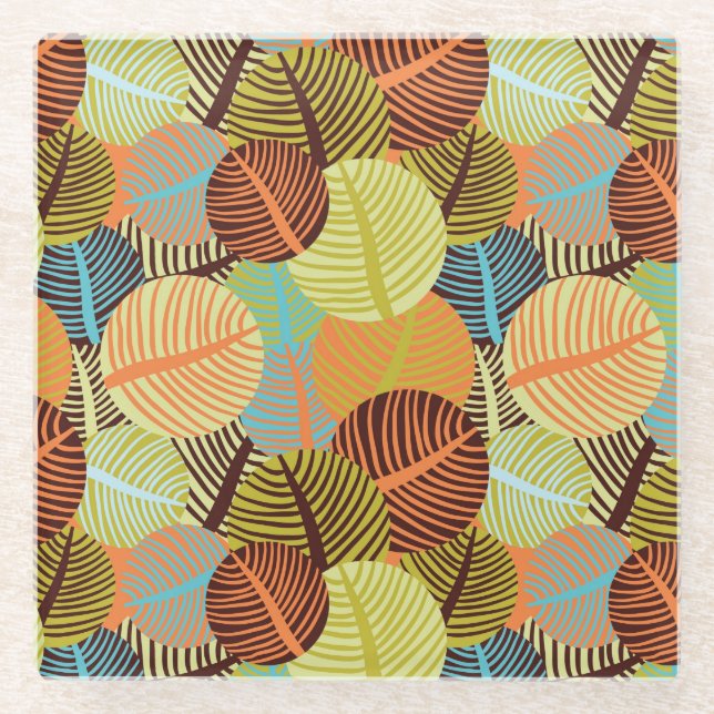 Abstract pattern glass coaster (Front)