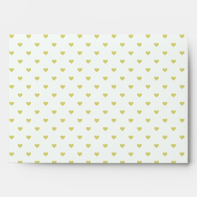 Abstract Pattern Gold Heart with White Background Envelopes (Front)