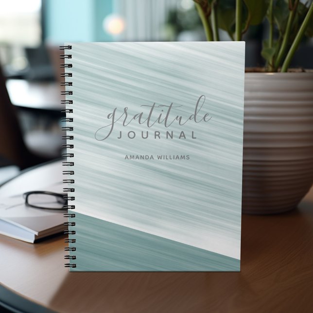 Abstract Pattern Gratitude Journal can edit colour (Gratitude notebook - personalize with your name or other text)
