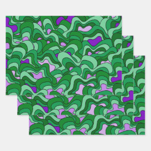 Abstract pattern - green and purple wrapping paper sheet