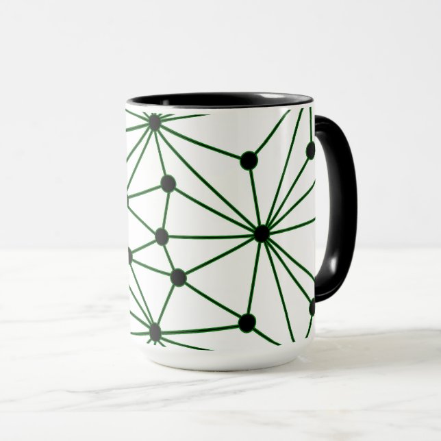 Abstract pattern - green mug (Front Right)