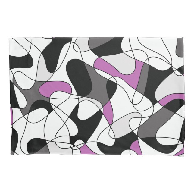 Abstract pattern - grey and purple. pillowcase (Front)