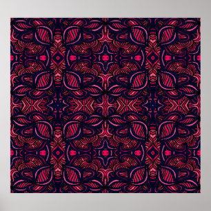 Abstract pattern, hand-drawn, seamless design. poster